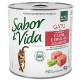 Sabor e Vida Lata Patê para Gatos Adultos e Filhotes Carne e Ervilha - 290G - Affinity