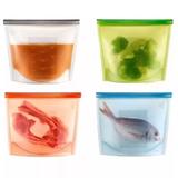 Saco Alimentos BPA Silicone Suporta Alimentos Líquidos Sólidos Quente Frio Micro-ondas Congelador - Facibom