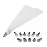 Saco Decorador Confeiteiro Com 12 Bicos Inox Bolo Cup Cake - Livon
