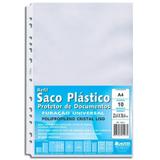 Saco plástico a4 com 13 furos universal 10 peças transparente chies