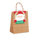 Sacola De Papel Com Fechamento Papai Noel P 21,5x15 Com 1 Pç - Cromus