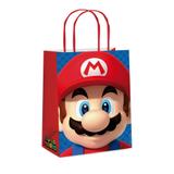 Sacola P/Presente Papel Super Mario Vermelho 21,5X15Cm C/10 - Cromus