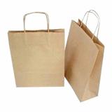 Sacola papel 17.5x21.5 com alca lisa kraft natural / 10un / lc embalag.
