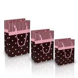 Sacola para Presentes Poás Rosa e Marrom 10 unidades - Festabox
