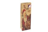 Sacola presente reciclável decorado natal para vinho 36x12cm - zein