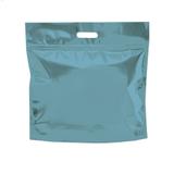 Sacolas Gift para Presentes com Ziper Metalizado Azul Turquesa P Cromus
