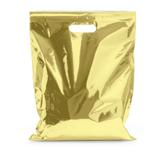 Sacolas Gift para Presentes com Ziper Metalizado Dourado G Cromus
