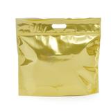Sacolas Gift para Presentes com Ziper Metalizado Dourado P Cromus