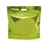Sacolas Gift para Presentes com Ziper Metalizado Verde Limão P Cromus