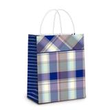Sacolas para Presentes Xadrez Azul Classique 10 unidades Cromus