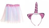 Saia Tule Carnaval Tiara Fantasia Unicórnio Adulto Colorido - Cromus