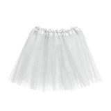 Saia Tutu Adulto Carnaval Branco Glitter Unicórnio Fantasia - Cromus