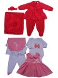 Saída De Maternidade Menina Macacão Renda + Saída 5 Peças Vestido Com Body - Whoshop
