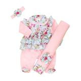 Saída Maternidade Manga Longa Floral com Faixa - Tieloy baby