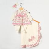 Saída Maternidade Manga Longa Floral Laço com Faixa - Tieloy baby