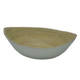 Saladeira Branca Em Bambu 25x8cm - Concepts life