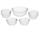 Saladeira de Vidro Redonda KIG Crystal - 7 Peças