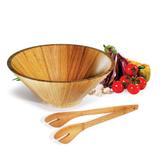 Saladeira em bambu redonda com pinça em bambu Pequim - Welf