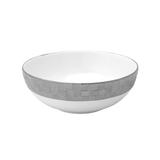Saladeira Redonda Wolff Vera Silver Porcelana Branca E Prata