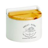 Saleiro de Parede de Porcelana com Tampa de Madeira 620ml Bon Gourmet - Bongourmet