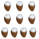 Saleiro em Plastico Formato Coco Marrom 130 Ml 10 Unidades injetemp