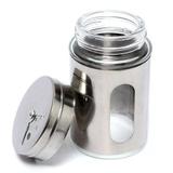 Saleiro Pimenteiro Porta Condimentos Vidro e Inox com visor - Uny home