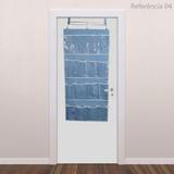 Sapateira Organizador Para Portas Com 16 Bolsos Transparente Azul - Alfa orion