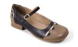 Sapato Feminina Estilo Boneca Taupe/Café/Branco - Gassparini