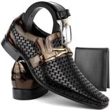 Sapato Social Masculino Couro Legitimo Com Brinde Cinto E Carteira - Venetto