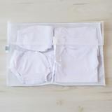 Saquinhos Maternidade Grande para Roupas Duplo Tule Xadrez Cinza e Branco com Pérolas - Mais que baby