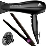 Secador De Cabelo Gama Italy 2300 Ion Pro Quente Frio Preto + Difusor + Chapinha Cerâmica 210c - Ga.ma italy