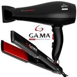 Secador De Cabelo Gama Italy Profissional 2100w Ion Preto + Prancha Cerâmica Fina 210c - Ga.ma italy