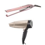 Secador de Cabelo Mallory Luxury Travel Dourado 1500W + Chapinha Prancha Alisadora Fox Íon Soft Rose Taiff - Mallory e taiff