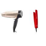 Secador de Cabelo Mallory Luxury Travel Dourado + Chapa Prancha Alisadora Gama Bella Infrared 210C Bivolt - Mallory e gama