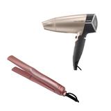 Secador de Cabelo Mallory Travel 1500W + Chapa Prancha Alisadora Gama Keration Ion 210C Rose - Mallory e gama