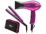 Secador de Cabelo Philco Kit Travel Shine com Íons - 2 Velocidades com Chapinha
