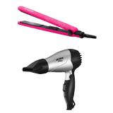Secador Mondial Bolsa Ultra SC15 + Chapa Alisadora Mallory Colors Pink Bivolt - Mallory e mondial