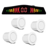 Sensor de Estacionamento 4 Pontos Branco Com Display de Led Colorido Universal - D-lux