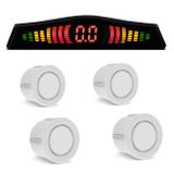 Sensor de Estacionamento 4 Pontos com Display de LED Colorido Meia Lua Universal Branco - Prime