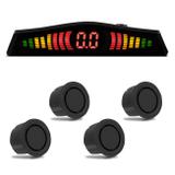 Sensor de Estacionamento 4 Pontos Grafite Com Display de Led Colorido Meia Lua Universal - Tech one