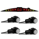 Sensor de Estacionamento 4 Pontos Prata Display Colorido Meia Lua Slim Acabamento Original - Tech one