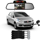 Sensor De Ré+ Espelho Camera Ré Fiat Grand Siena Prata - Overvision