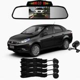 Sensor De Ré+ Espelho Camera Ré Fiat Grand Siena Preto - Overvision