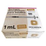 Seringa 1ML Insulina com Agulha 13 x 0,45 MM CX/100 UN - DESCARPACK