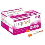 Seringa para insulina 0,3 ml 6x0,25mm 100un uniqmed