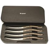 Set de 4 facas para carne / churrasco legnoart wagyu com cabo em madeira clara