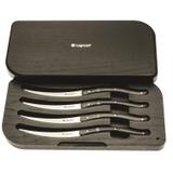 Set de 4 facas para carne / churrasco legnoart wagyu com cabo em madeira escura
