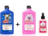 Shampoo Antipulga para cachorro + Condicionador revializante E Perfume Cachorro Fragrância Femea Sanol Dog