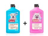 Shampoo para Cães Pelos Claros e Condicionador Revitalizante para cachorro Sanol