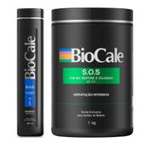 Shampoo Sos - 300 ml + Máscara De Hidratação Sos 1 kg Biocale